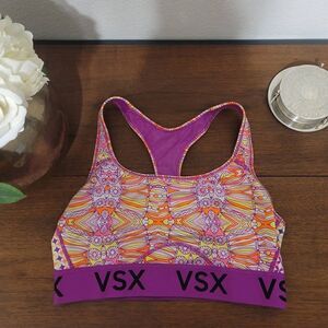 VSX Racer Back Geometric Print Sports Bra Sz M